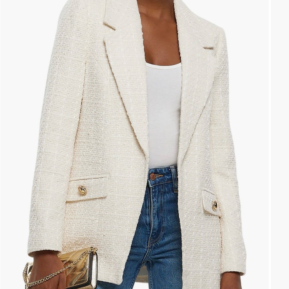 River Island Boucle Cream Women's Blazer Size 10